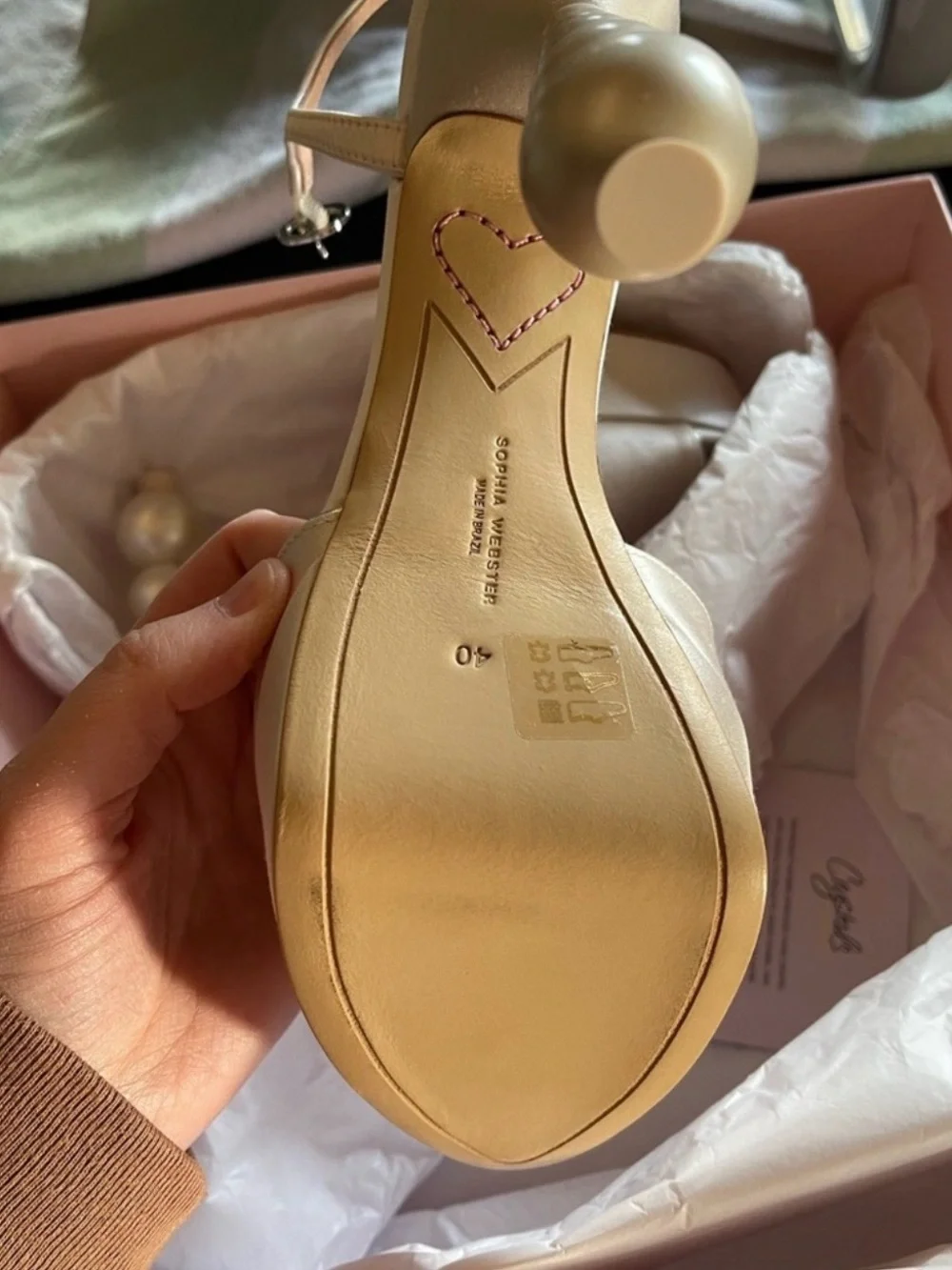 Sophia Webster Ivory Pearl-Bead Platform Sandals